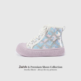 笛莎Deesha 女童童鞋2025冬季新款甜酷休闲高帮板鞋