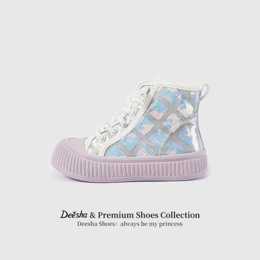 笛莎Deesha 女童童鞋2025冬季新款甜酷休闲高帮板鞋 商品图0