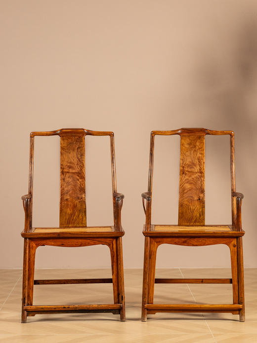 清	黄花梨南官帽椅（一对） 商品图2