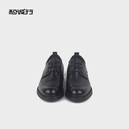 和诚行2025秋季新款时尚休闲真皮系带男式百搭商务鞋1370142 商品图2