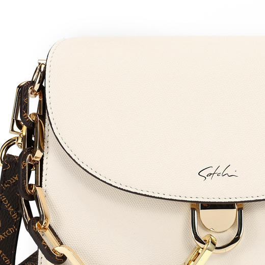 6942199079419 沙驰satchi 女包经典老花PVC/配皮单肩包时尚小众设计【三八女友礼物】19.8cm×8cm×14.5cm 商品图4