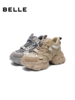 BF楼百丽灰色加绒高帮老爹鞋女25冬季新款厚底休闲运动鞋子E6M1DDM5 商品缩略图0
