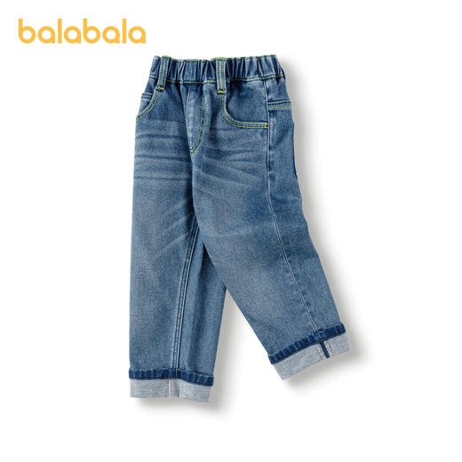 巴拉巴拉童装儿童长裤男童秋冬季翻边直筒牛仔裤复古百搭裤子小童 商品图4
