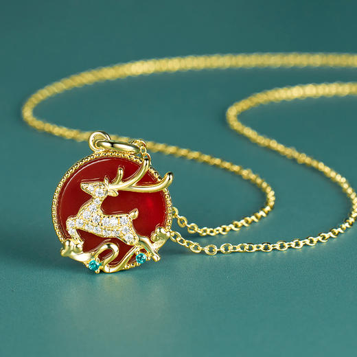 敦煌文创 九色鹿系列纯银项链 商品图6