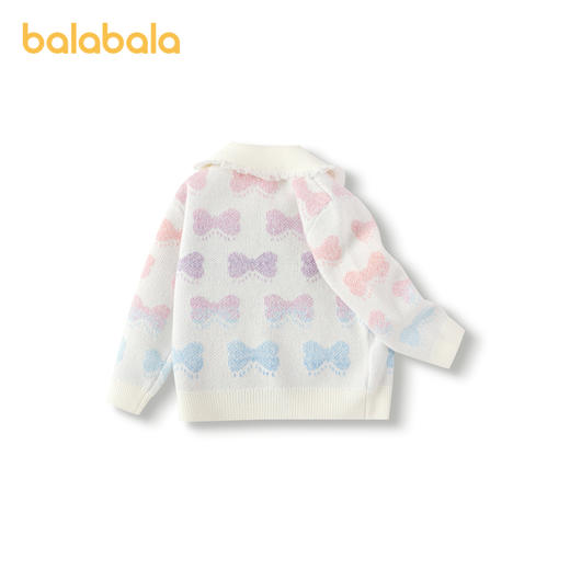 巴拉巴拉女童毛衣蝴蝶结提花针织衫秋冬装内搭翻领甜美时尚百搭萌 商品图2
