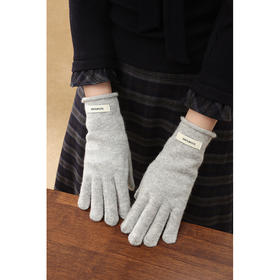 鹿向南「暖栗秋冬」纯色手套女士2025秋冬季防风保暖针织加厚手套