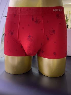 大红色福气满满80支莫代尔四角舒适透气男士内裤22905735