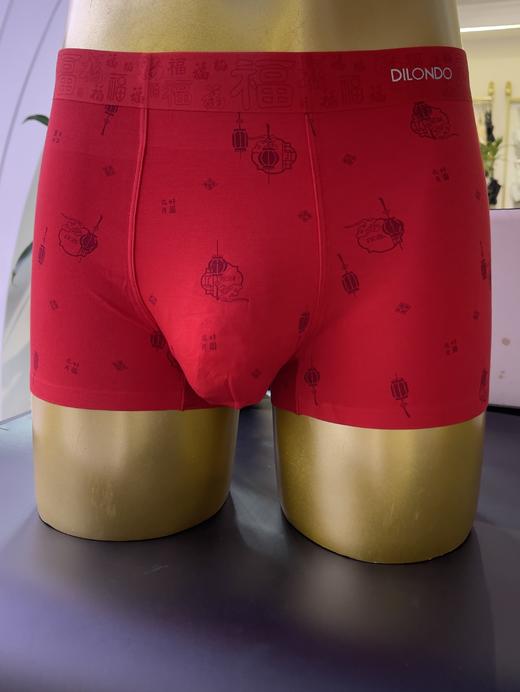 大红色福气满满80支莫代尔四角舒适透气男士内裤22905735 商品图0