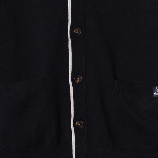 25FK068SDSA秋冬新款痞帅男装韩版简约撞色纽扣开衫V领假两件针织衫毛衣 商品图3