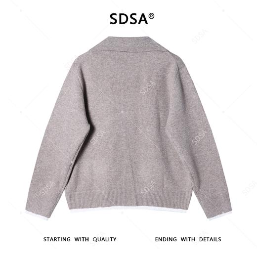 9936SDSA男士秋冬新款痞帅男装韩版撞色翻领净版假两件毛衣宽松百搭 商品图5