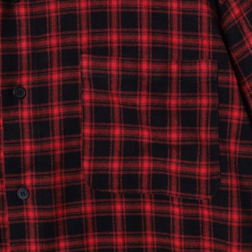 CS25010SDSA男士秋冬新款痞帅男装韩版嘻哈撞色格纹格子纽扣翻领长袖衬衫 商品图3