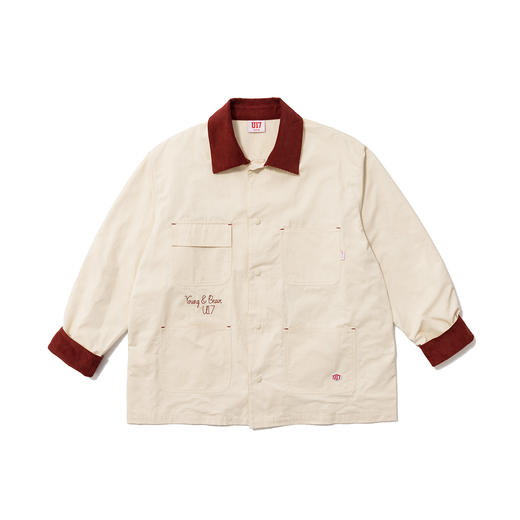 U17 翻领撞色四袋外套 米色 商品图0