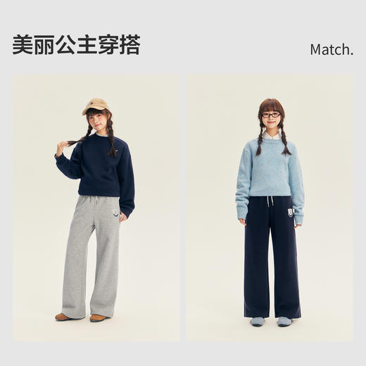 笛莎Deesha青少年女童裤子2025冬季女童慵懒风阔腿裤 商品图2