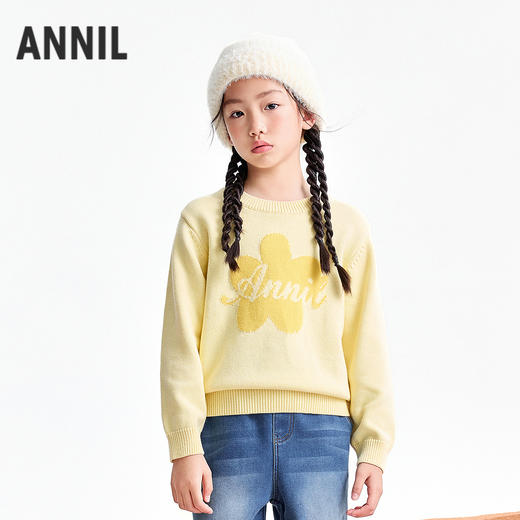 【实体店同款】女童圆领长袖针织衫冬季新款安奈儿童装AG544091 商品图0