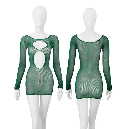 霏慕 知性修身镂空透视包臀连身网衣7568 情趣内衣性感诱惑 商品图8