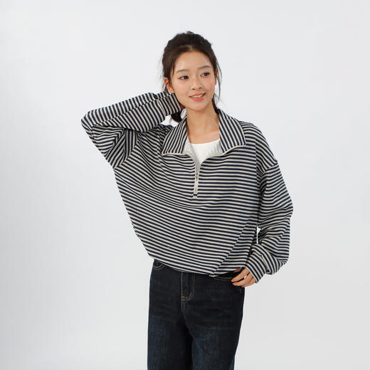 基本款立领条纹卫衣-纪念日百货门店同款164944243 商品图1