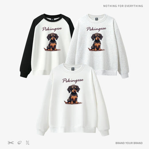 高品质美式圆领重磅卫衣女秋冬新款休闲温柔的眼神2印花宽松大码 商品图3