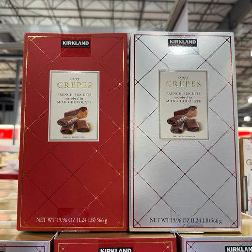 Kirkland脆皮巧克力📣📣非常好吃的巧克力，每年必买❗❗美国🇺🇸直邮1盒260元🉐包税包邮到手了🔥🔥Kirkland crepes巧克力脆皮酥卷饼干礼盒装 566g 商品图4