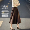【周末秒杀】熙世界树皮褶皱金丝绒半身裙女秋冬款高腰复古棕色压花丝绒a字裙 商品缩略图1