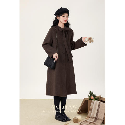 鹿向南「温暖毛呢」时尚通勤双面毛呢外套女2025年秋季呢子大衣L51007 商品图1