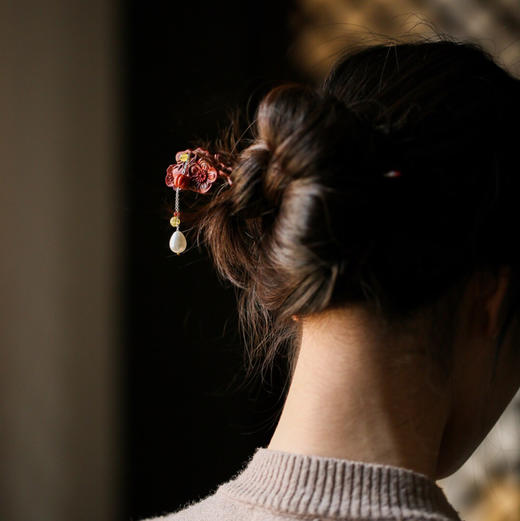 【青山特惠】小叶紫檀【梅】发簪 s39 商品图7