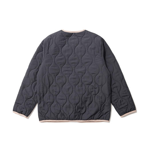 U17 绗缝葫芦格双面穿印花棉服 深灰色 商品图1