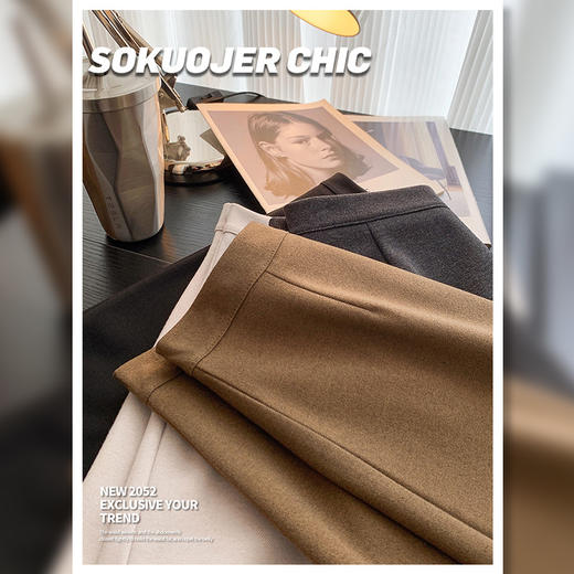 毛呢包臀裙女秋冬高腰修身显瘦短裙遮胯a字裙小个子半身裙 商品图1