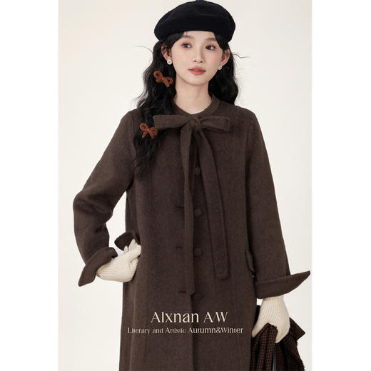 鹿向南「温暖毛呢」时尚通勤双面毛呢外套女2025年秋季呢子大衣L51007 商品图3