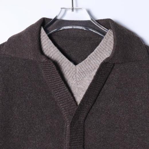 9936SDSA男士秋冬新款痞帅男装韩版撞色翻领净版假两件毛衣宽松百搭 商品图2