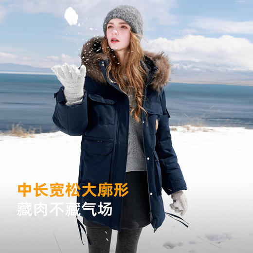 【90白鹅绒】三彩2025冬季新款户外工装派克羽绒服防水鹅绒服M 商品图3