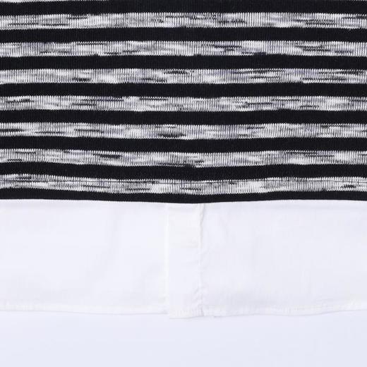 8583653SDSA男士秋冬新款痞帅男装韩版撞色条纹polo衫拼接下摆设计百搭 商品图3