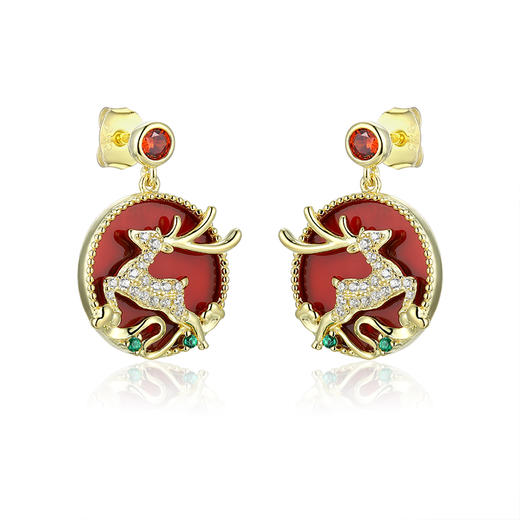 敦煌文创 九色鹿系列纯银耳环 商品图6