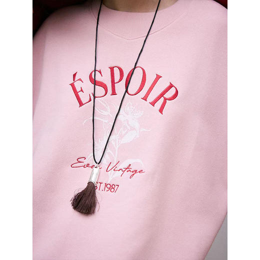 Even Vintage | 棉混纺 松弛肌理感字母logo刺绣印花圆领套头卫衣 商品图1