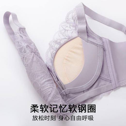 朦胧花影 文胸(VIP)【桑蚕丝莫代尔养肤】小胸聚拢防下垂收副乳调整型内衣 商品图8