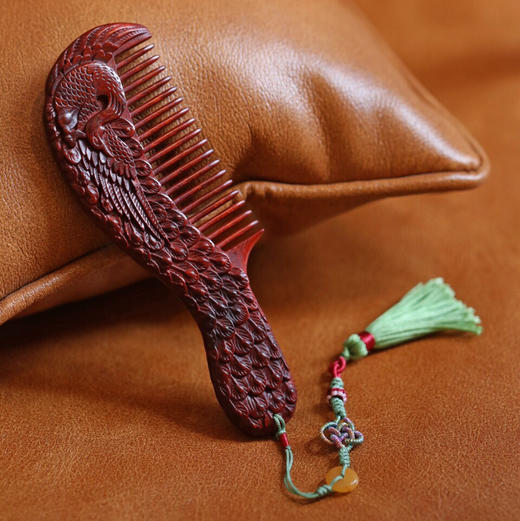 【青山特惠】小叶紫檀【孔雀】木梳.发梳.礼盒装 s36 商品图0