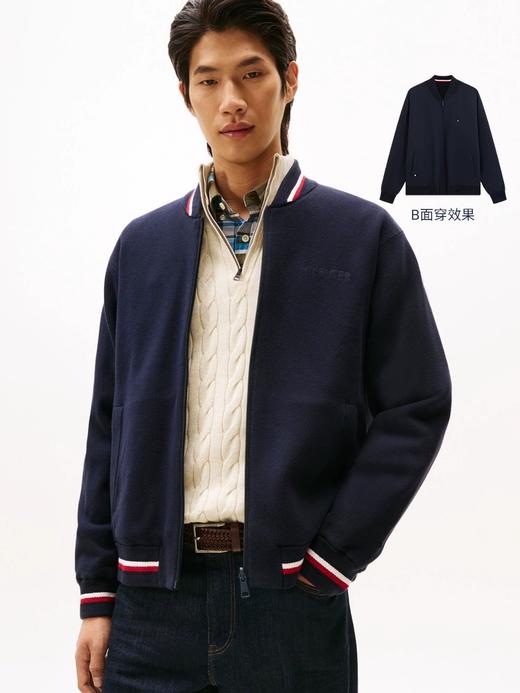 TOMMY 针织衫(AB面穿)男  MW40194-DW5 藏青色. 商品图1