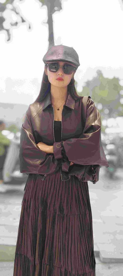 587008蝙蝠袖绵羊皮外套 商品图5