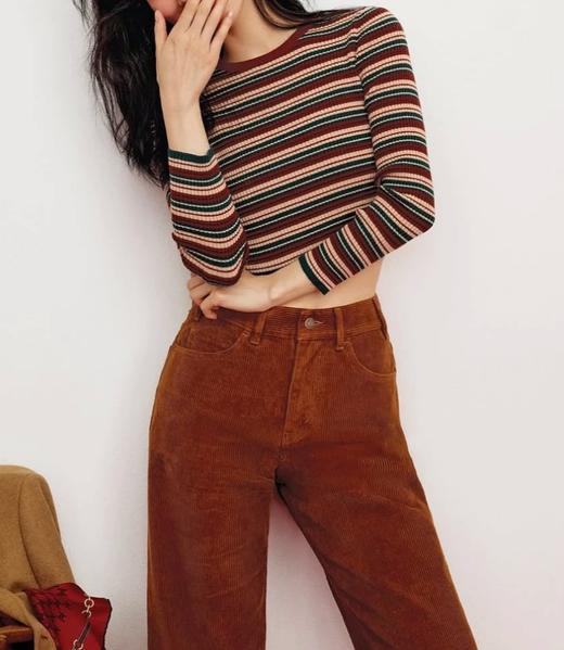 女款条纹长袖针织衫 智秀同款008 商品图3