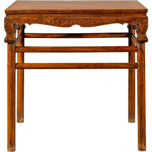 清早期	黄花梨镶瘿木卷草纹展腿拆分式方桌 商品图5