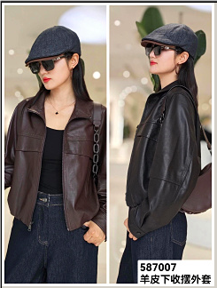 587007绵羊皮立领外套
