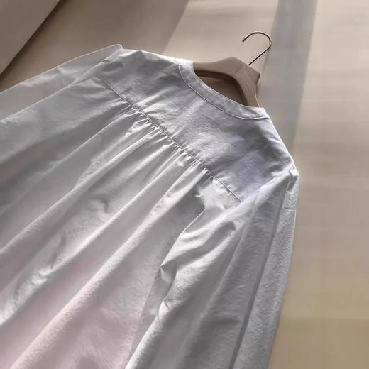 【换季清仓 无退换】这面料太有质感了~精致简约复古小圆领7分袖纯色通勤休闲衬衫上衣 商品图2