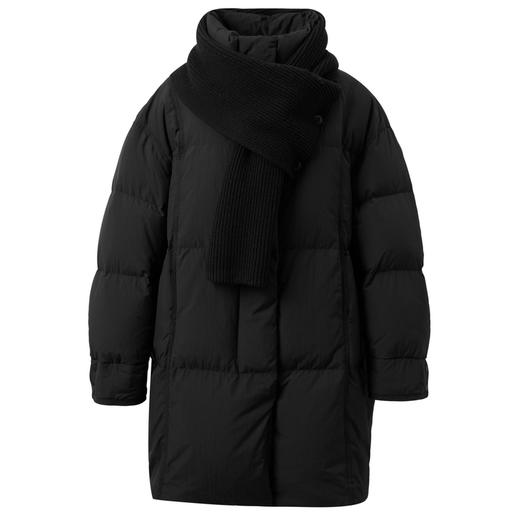 【宋轶同款】[易打理]三彩2025冬季新款围脖羽绒服90白鸭绒宽松中长外套M 商品图4