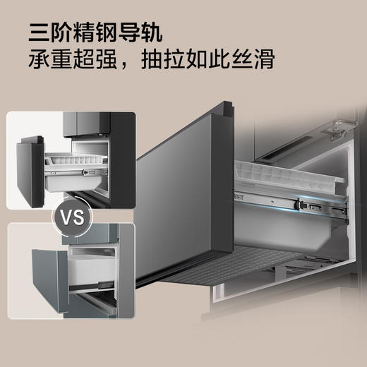 【新品上市】TCL 大至鲜479升法式多门四开门超窄小户型大容量净味抗菌深冷速冻电冰箱 R479V7-D 商品图6