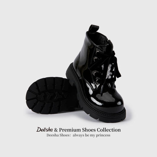 笛莎Deesha 女童童鞋2025冬季新款短筒薄绒皮靴 商品图2