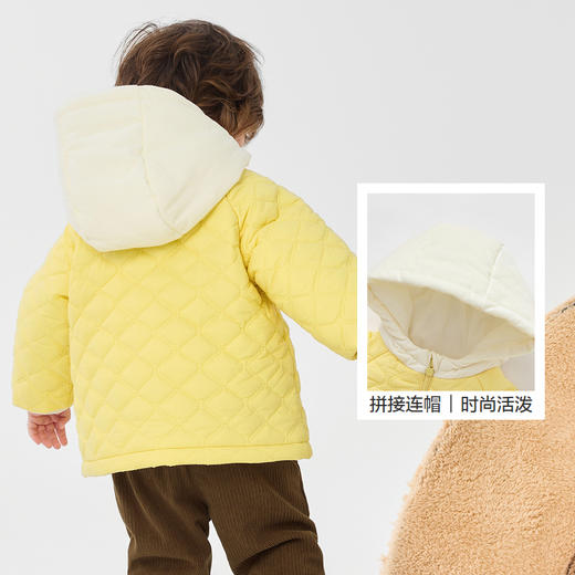 巴拉巴拉儿童棉服男童冬装婴儿棉袄外套加绒保暖撞色连帽活泼时尚 商品图3