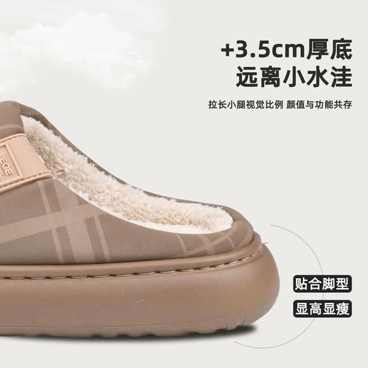 情侣棉拖鞋女冬季简约棉拖毛绒保暖厚底软瘦室内防水棉拖鞋男【WG25103W/M】 商品图3