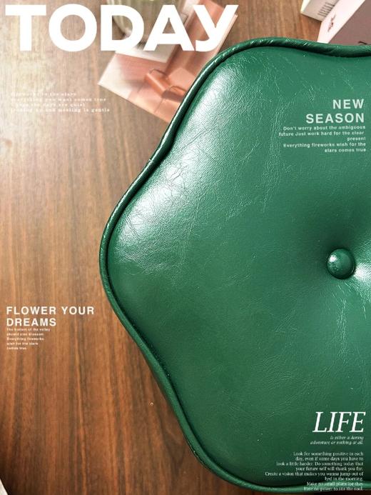 低至19.9起自带欧美复古感坐凳 花朵软包小凳 凳脚带静音贴 6个款式任你选购，甄选优质松木材质做框架 稳固耐用不摇晃 油蜡皮 一擦即净 防水防污耐脏，高回弹海绵 坐感舒适 可叠放基地直邮 商品图6