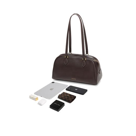 BF楼百丽反绒麂皮包包女2025新款通勤大号单肩保龄球波士顿包BL862DX5 商品图2