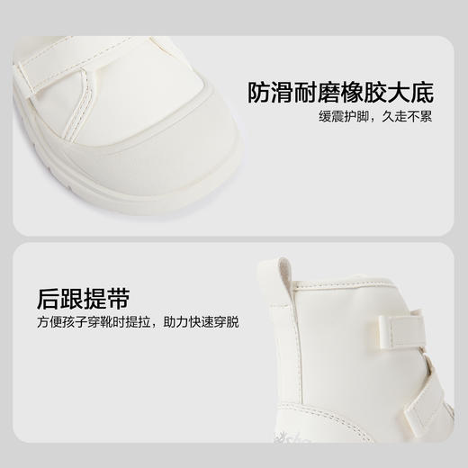 笛莎Deesha 女童童鞋2025冬季新款短筒加绒皮靴 商品图3