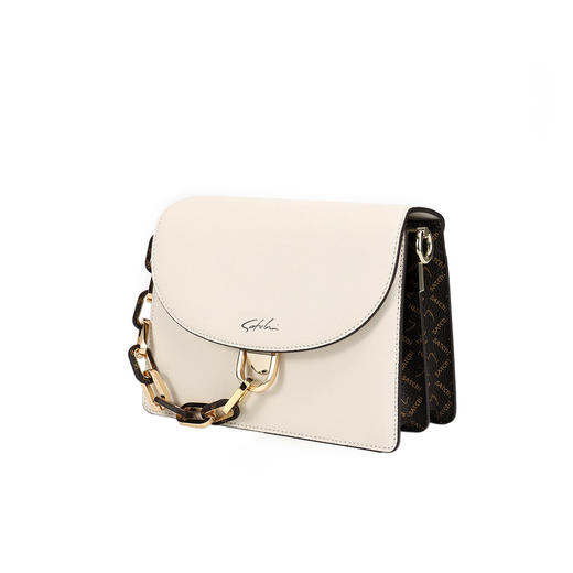 6942199079419 沙驰satchi 女包经典老花PVC/配皮单肩包时尚小众设计【三八女友礼物】19.8cm×8cm×14.5cm 商品图2